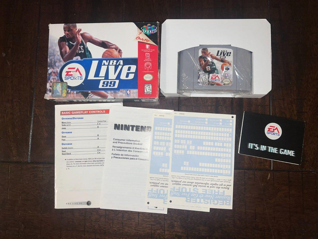 NBA Live 99 (Nintendo 64, 1998) CIB MANUAL MISSING FRONT PAGE