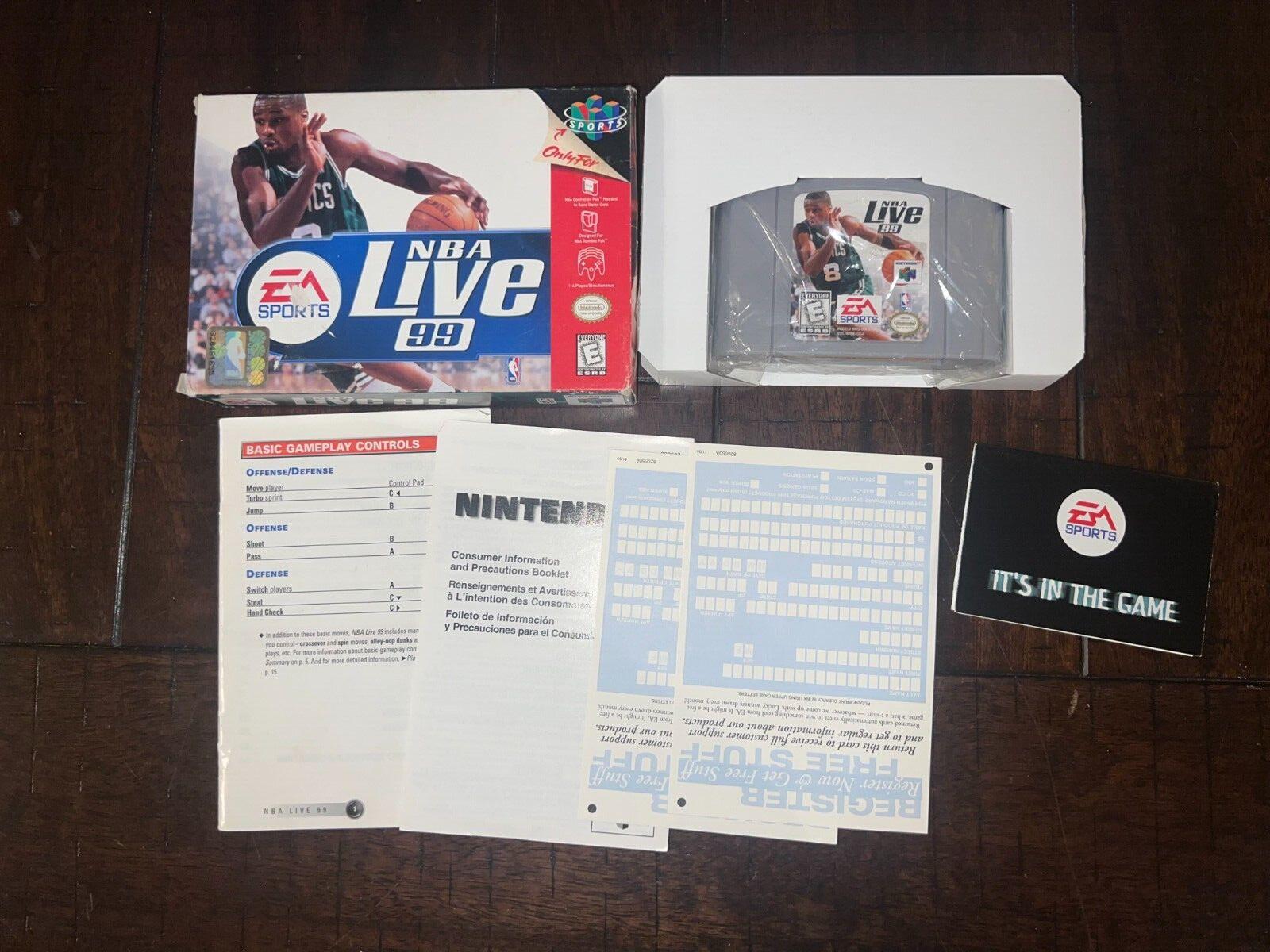 NBA Live 99 (Nintendo 64, 1998) CIB MANUAL MISSING FRONT PAGE