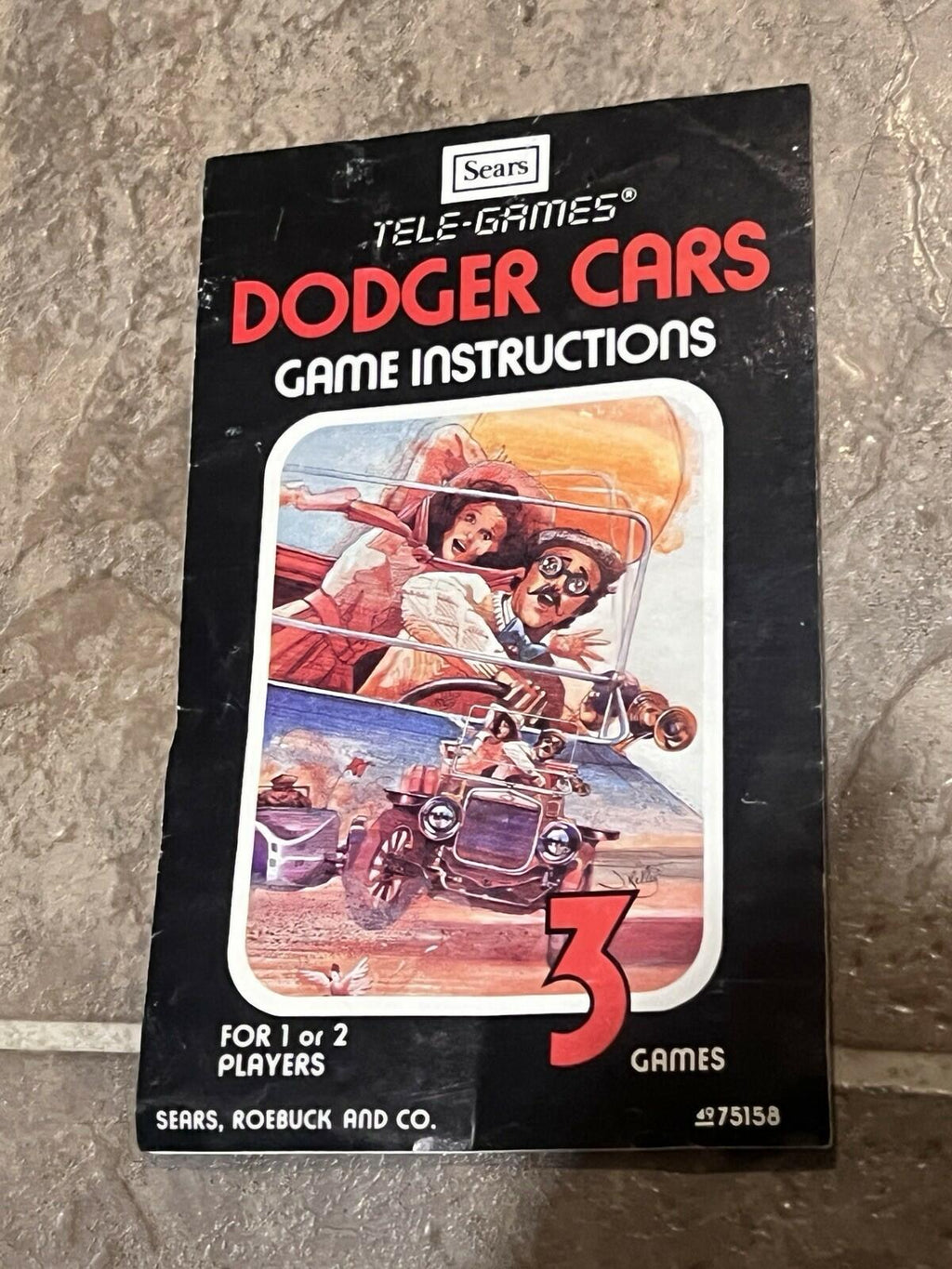 Dodger Cars Tele-Games Atari 2600 Instruction Manual Only