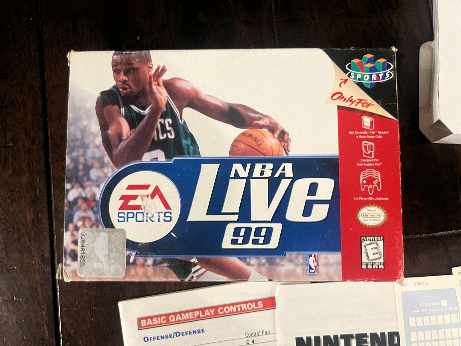 NBA Live 99 (Nintendo 64, 1998) CIB MANUAL MISSING FRONT PAGE