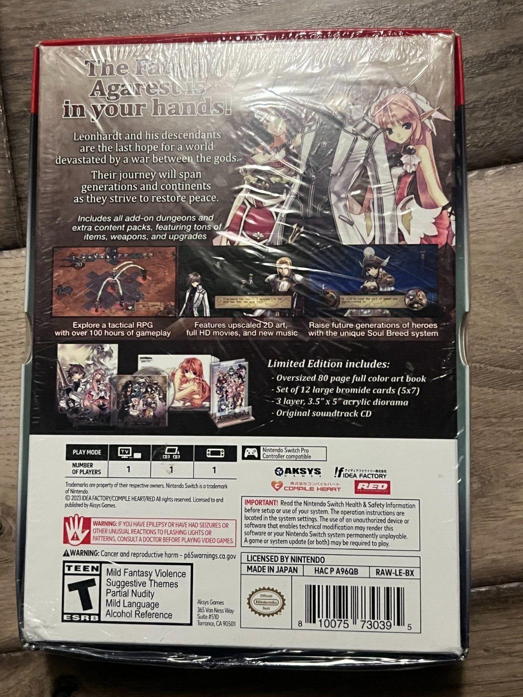 Record of Agarest War Limited Edition (Nintendo Switch, 2023) BRAND NEW SEALED