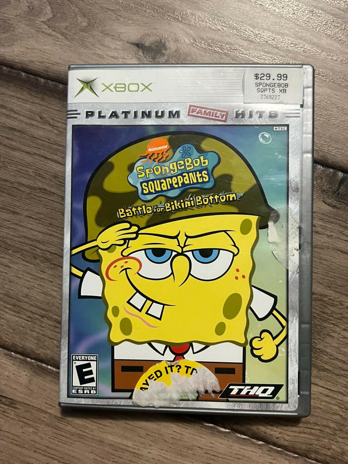 SpongeBob SquarePants: Battle for Bikini Bottom - Platinum Hits (Xbox, 2003) CIB