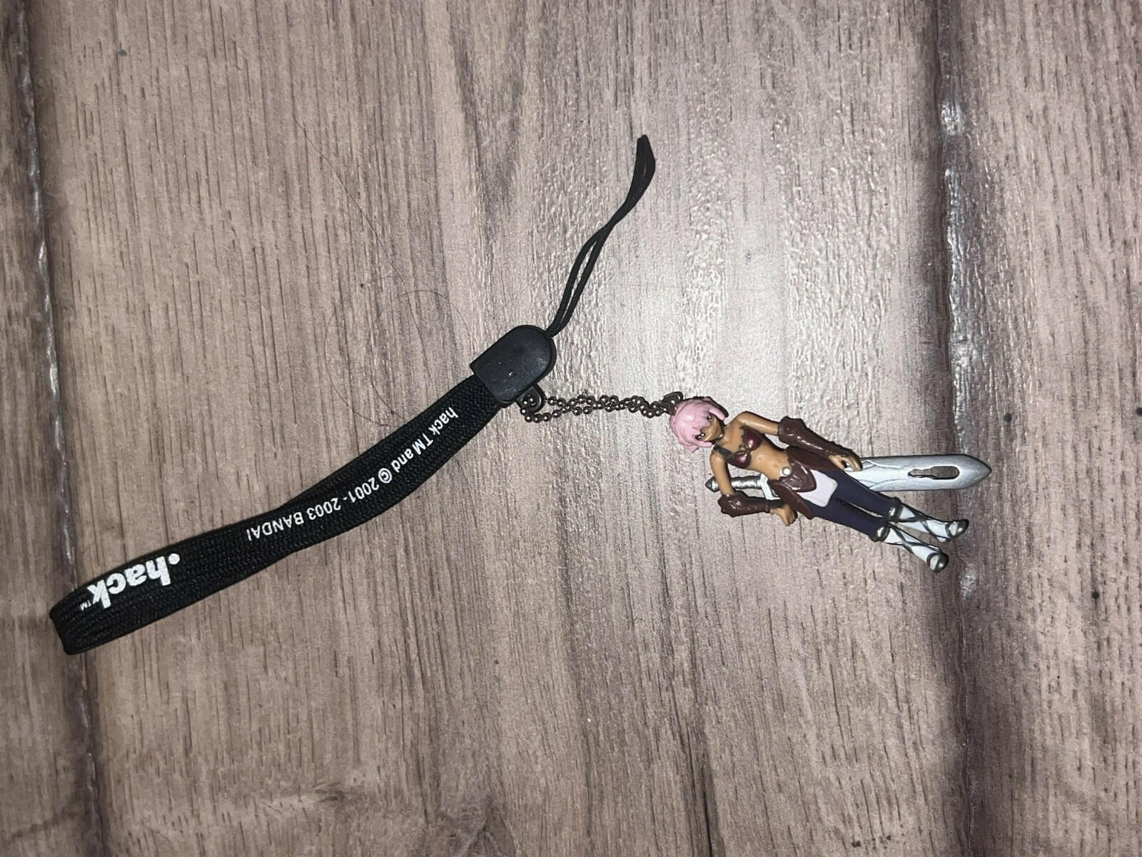 .Hack Bandai BlackRose Keychain Mini Figure Official (2001-2003) USED