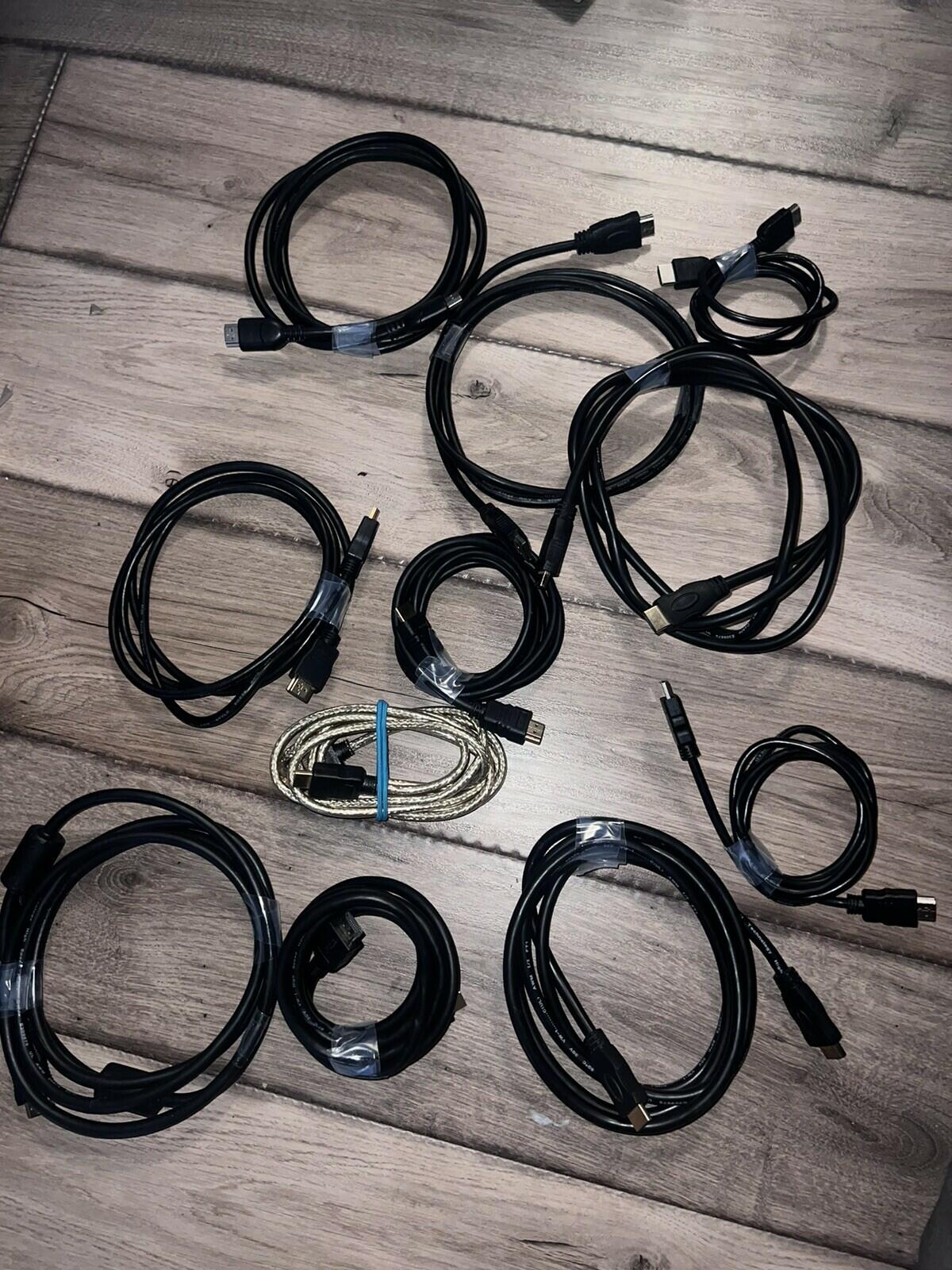 Lot of 11 HDMI Cables Various Lengths Various Types