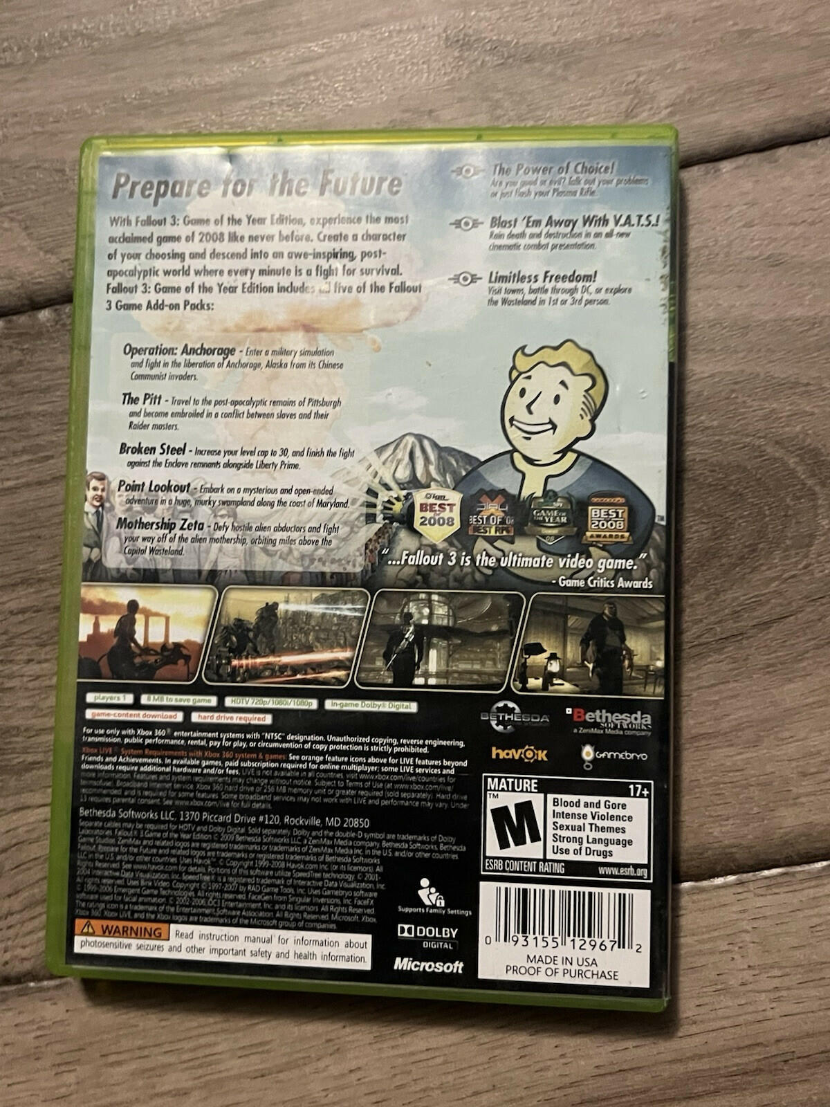Fallout 3 Game Add-On Pack: The Pitt and Operation - Anchorage (Xbox 360) CIB