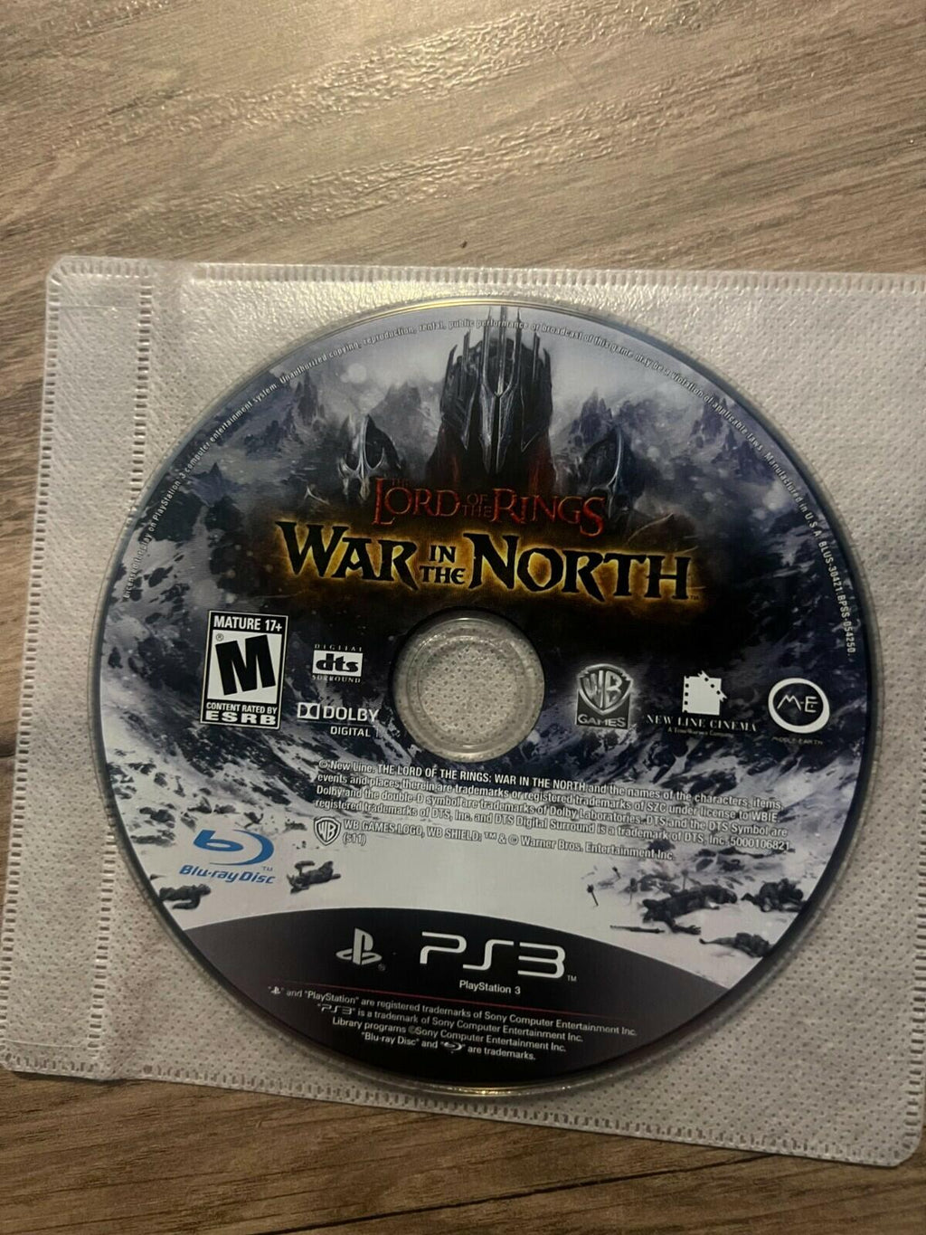 Lord of the Rings War in the North (Sony PlayStation 3, 2011) DISC ONLY