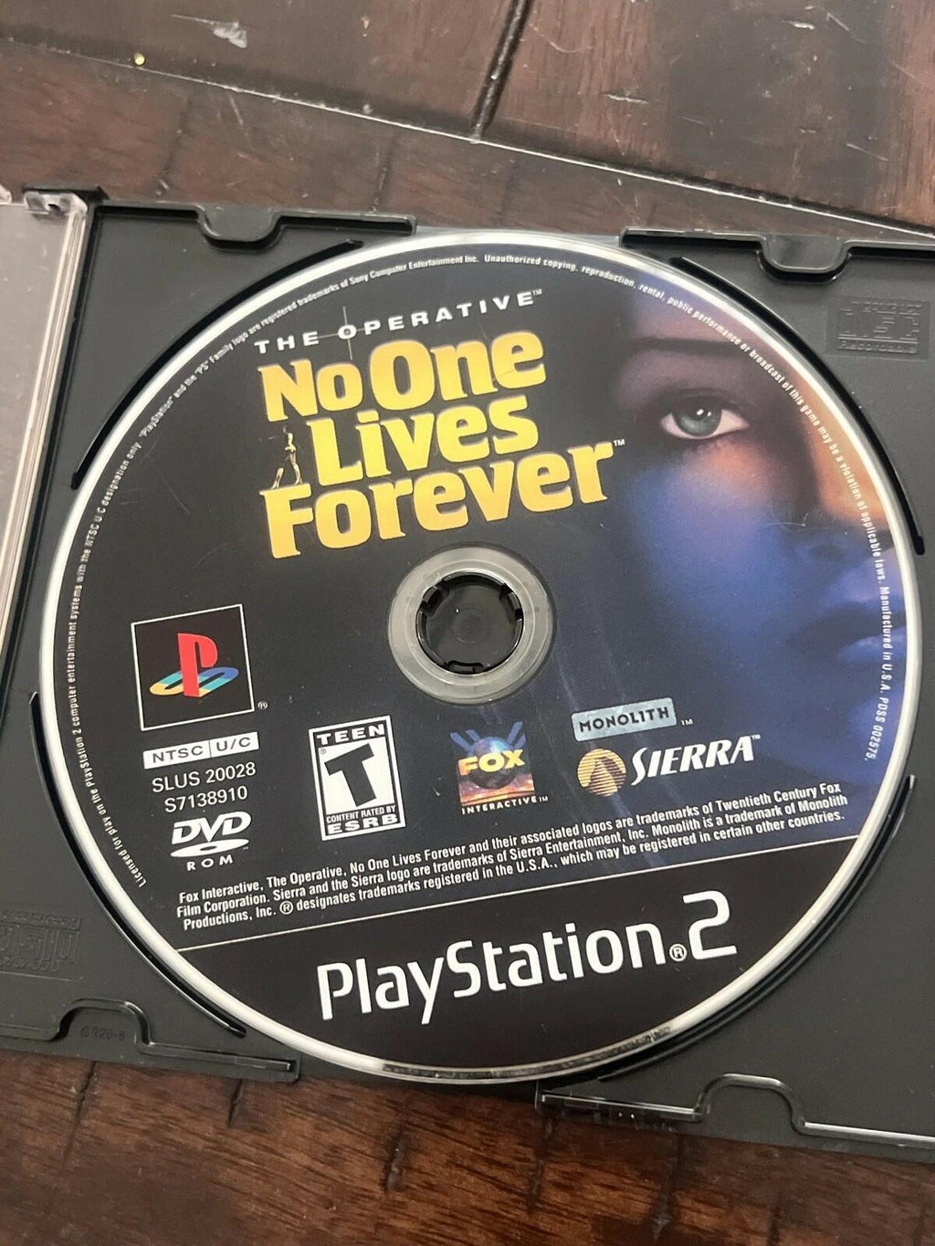 No One Lives Forever (Sony Playstation 2 PS2, 2002) DISC ONLY