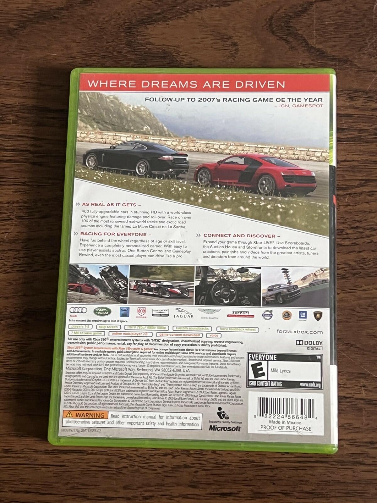 Forza Motorsport 3 (Microsoft Xbox 360, 2009) CIB COMPLETE