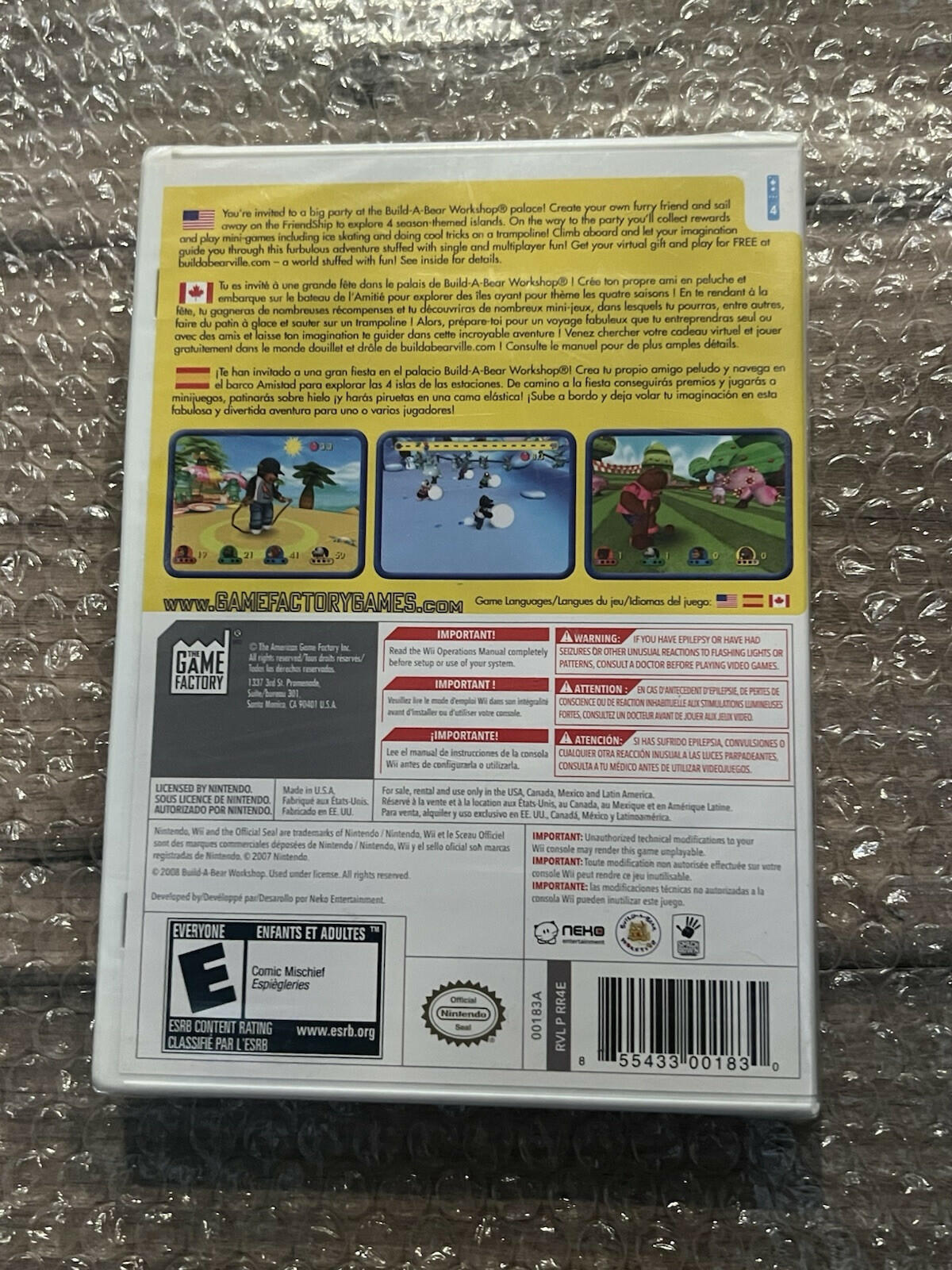 Build-A-Bear Workshop: A Friend Fur All Seasons (Nintendo Wii, 2008) NEW SEALED