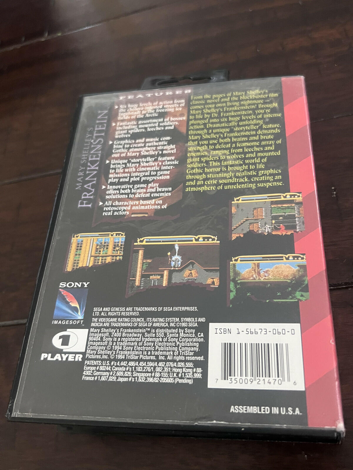 Mary Shelley's Frankenstein (Sega Genesis, 1994) CIB COMPLETE IN BOX