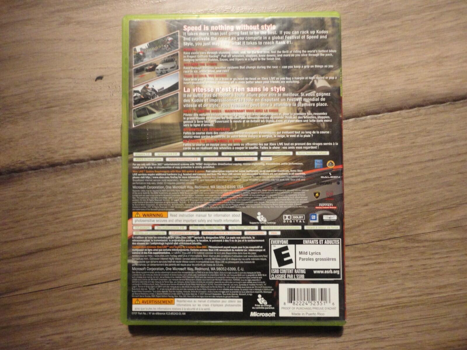 Project Gotham Racing 4 (Microsoft Xbox 360, 2007) CIB