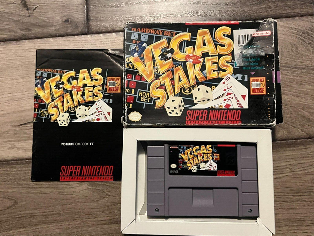 Vegas Stakes (Super Nintendo Entertainment System, 1993) CIB WITH MANUAL