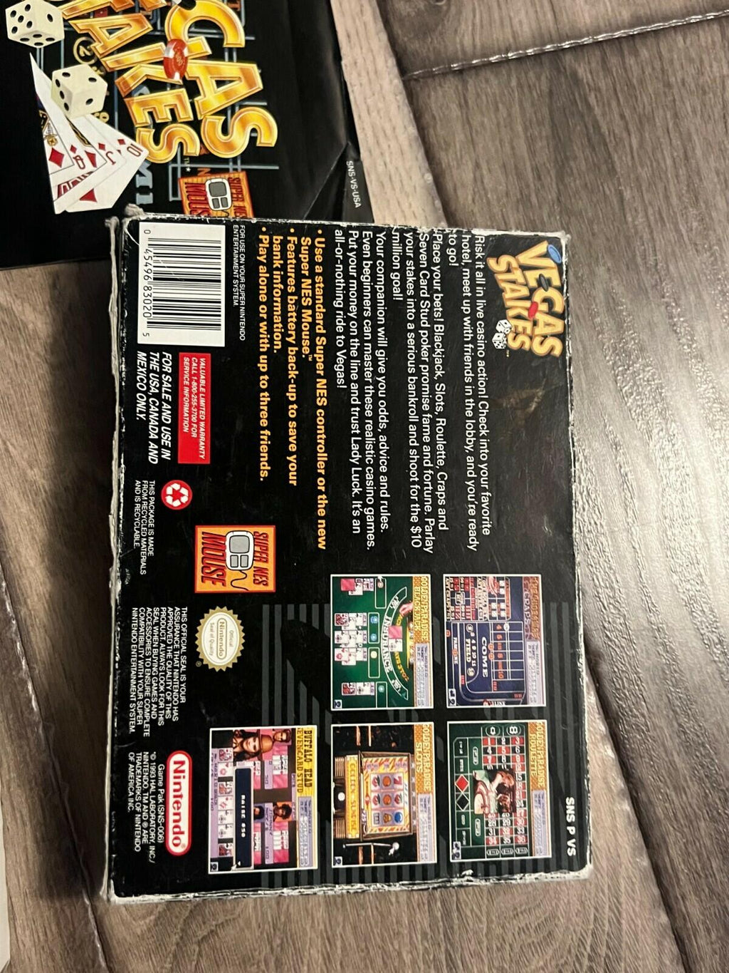 Vegas Stakes (Super Nintendo Entertainment System, 1993) CIB WITH MANUAL