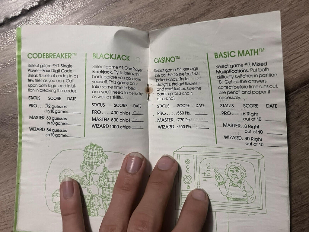 Atari 2600 Green Log Book Mail-In Version UNUSED