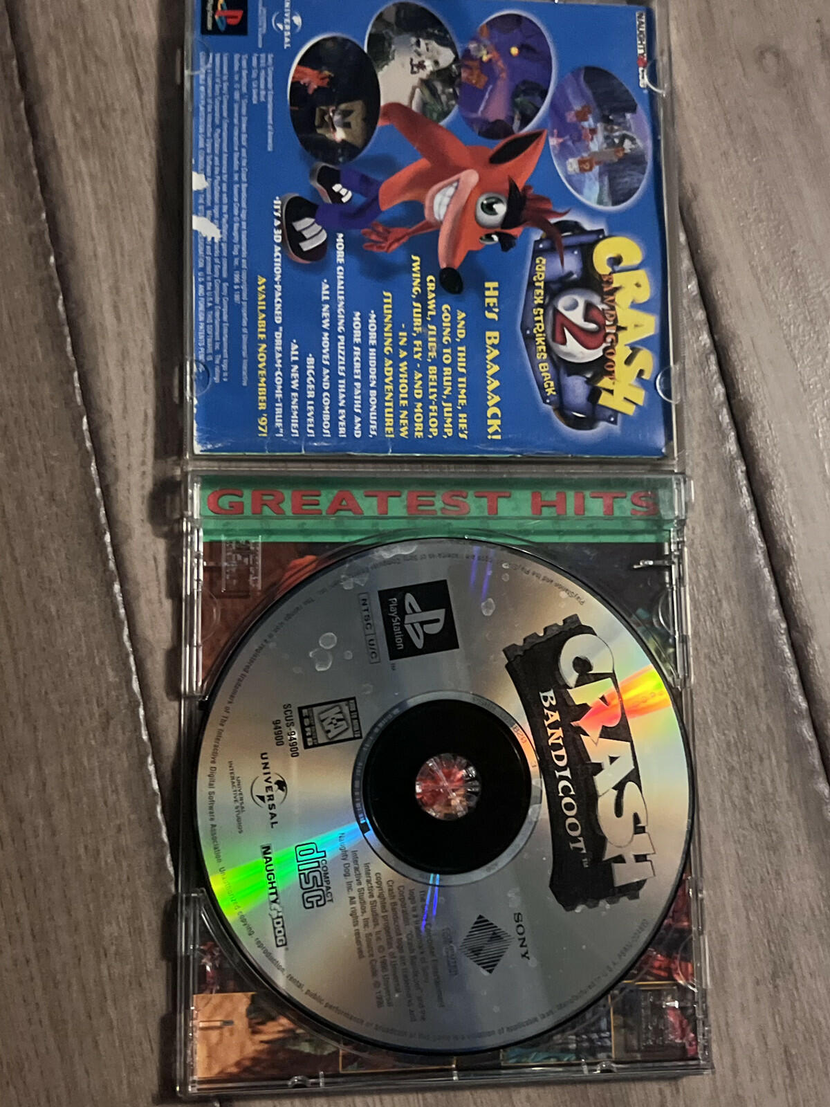Crash Bandicoot: Greatest Hits (Sony Playstation 1 PS1, 1996) CIB COMPLETE