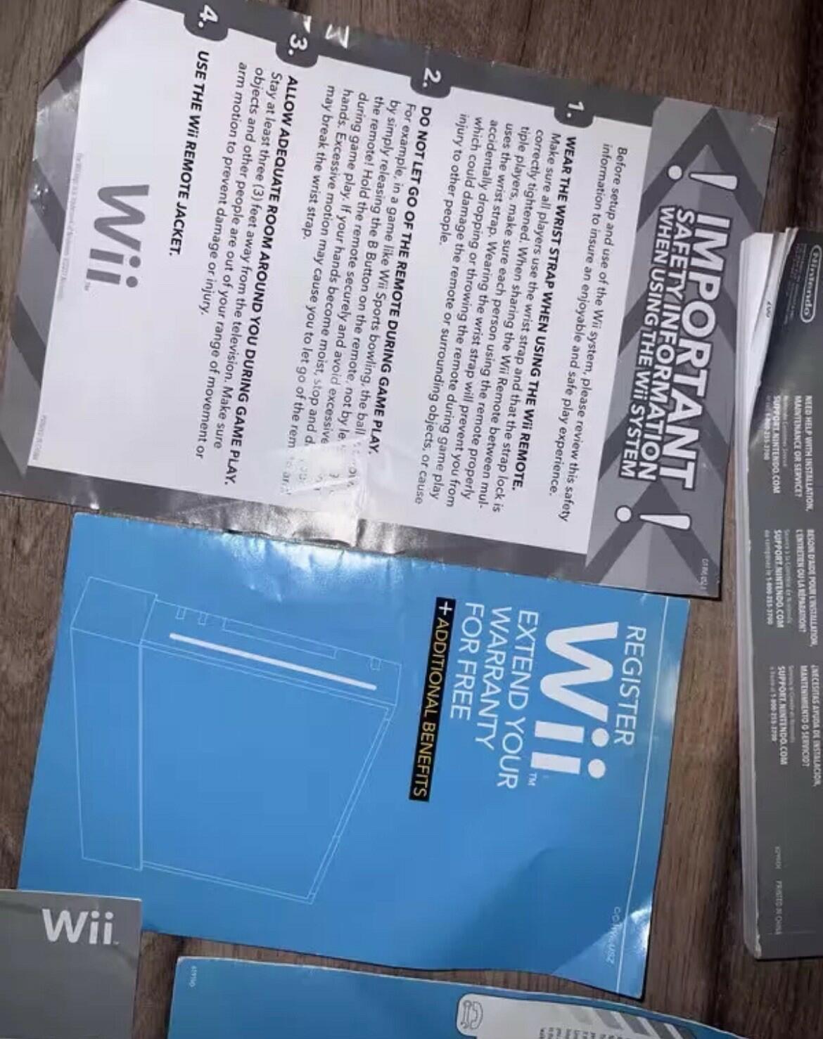 Instruction Manuals Nintendo Wii System Setup Console Operations Insert