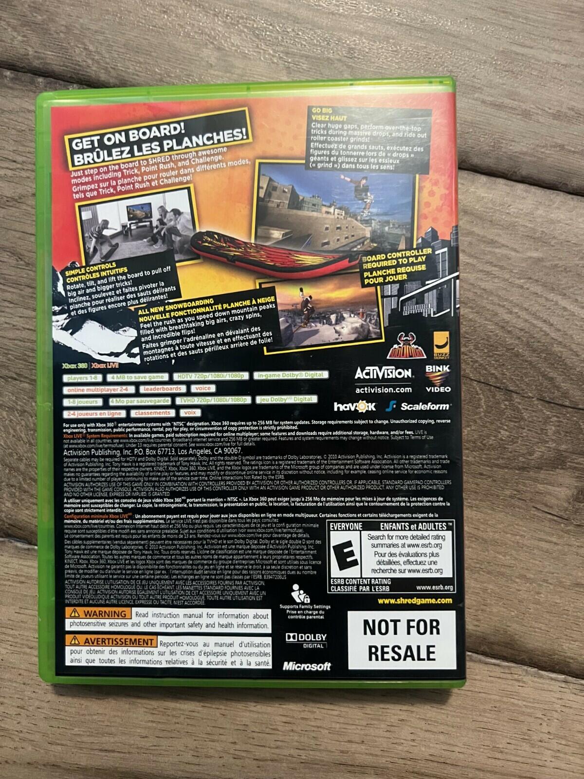 Tony Hawk Shred Skateboard Controller Xbox 360 With Maple Leaf BOARD+GAME ONLY