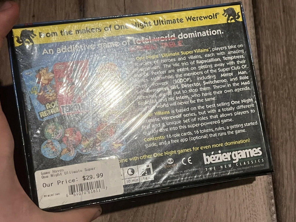 One Night Ultimate Super Villains Bezier Games NEW SEALED