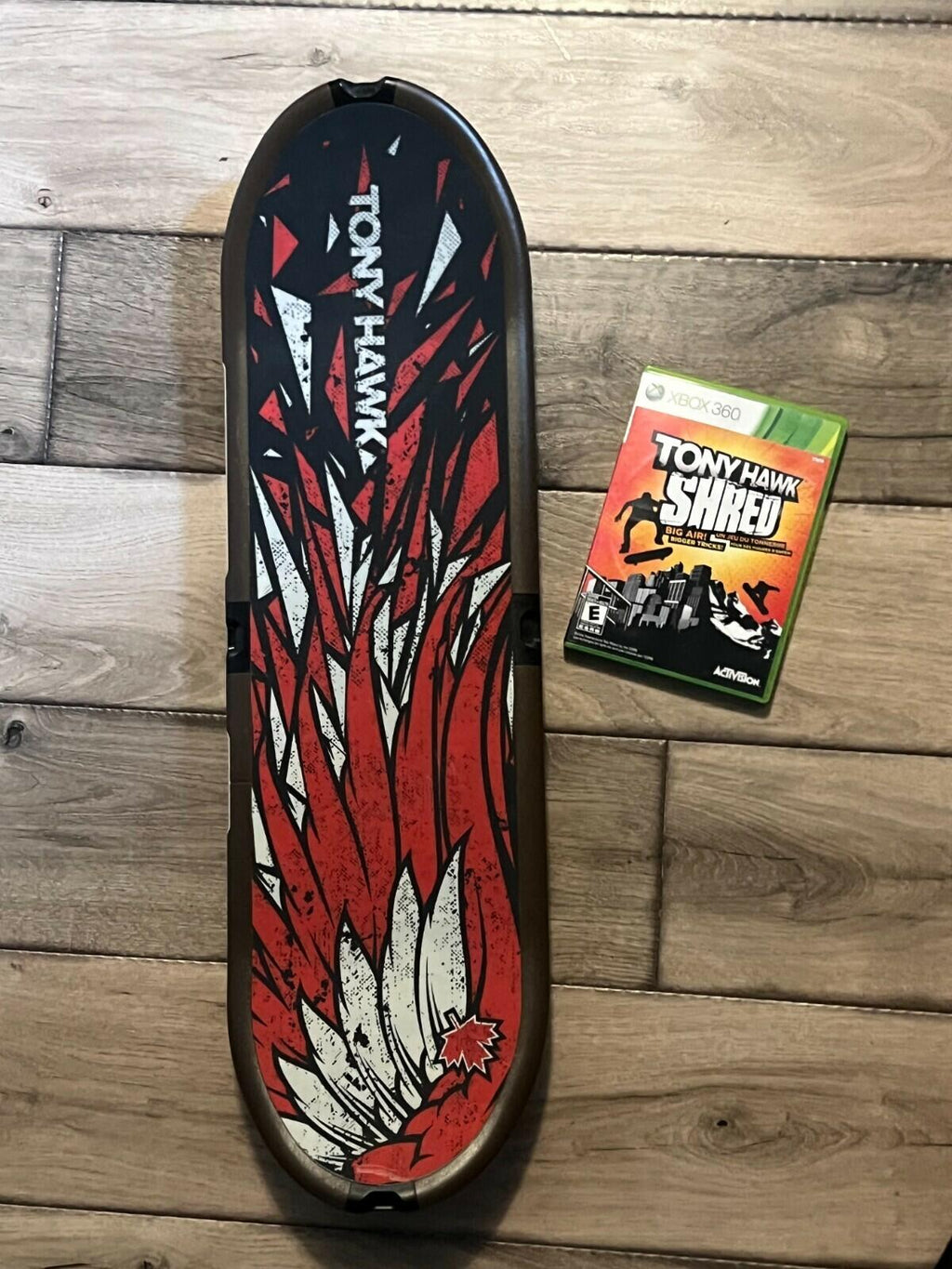 Tony Hawk Shred Skateboard Controller Xbox 360 With Maple Leaf BOARD+GAME ONLY