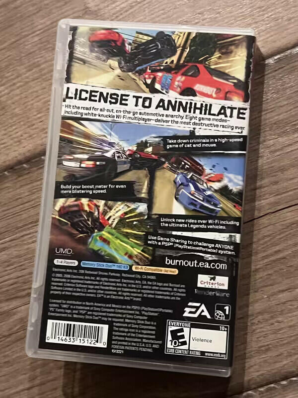 Burnout Legends: Greatest Hits (Sony PSP Playstation Portable, 2005) CIB