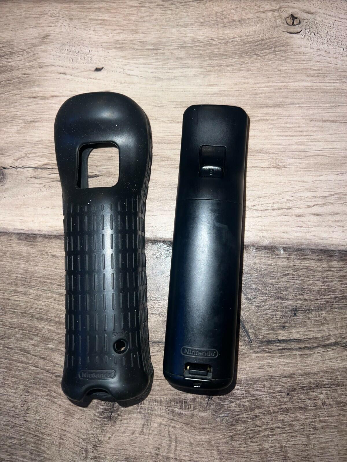 Black Wii Remote Controller With Sleeve Cover No Wristband