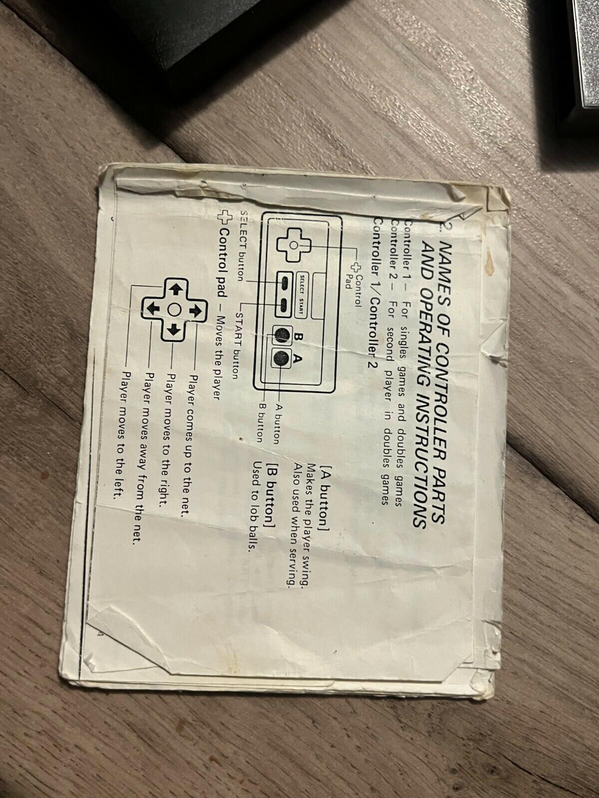 Tennis (Nintendo Entertainment System, 1985) CIB DAMAGED MANUAL THREE SCREW