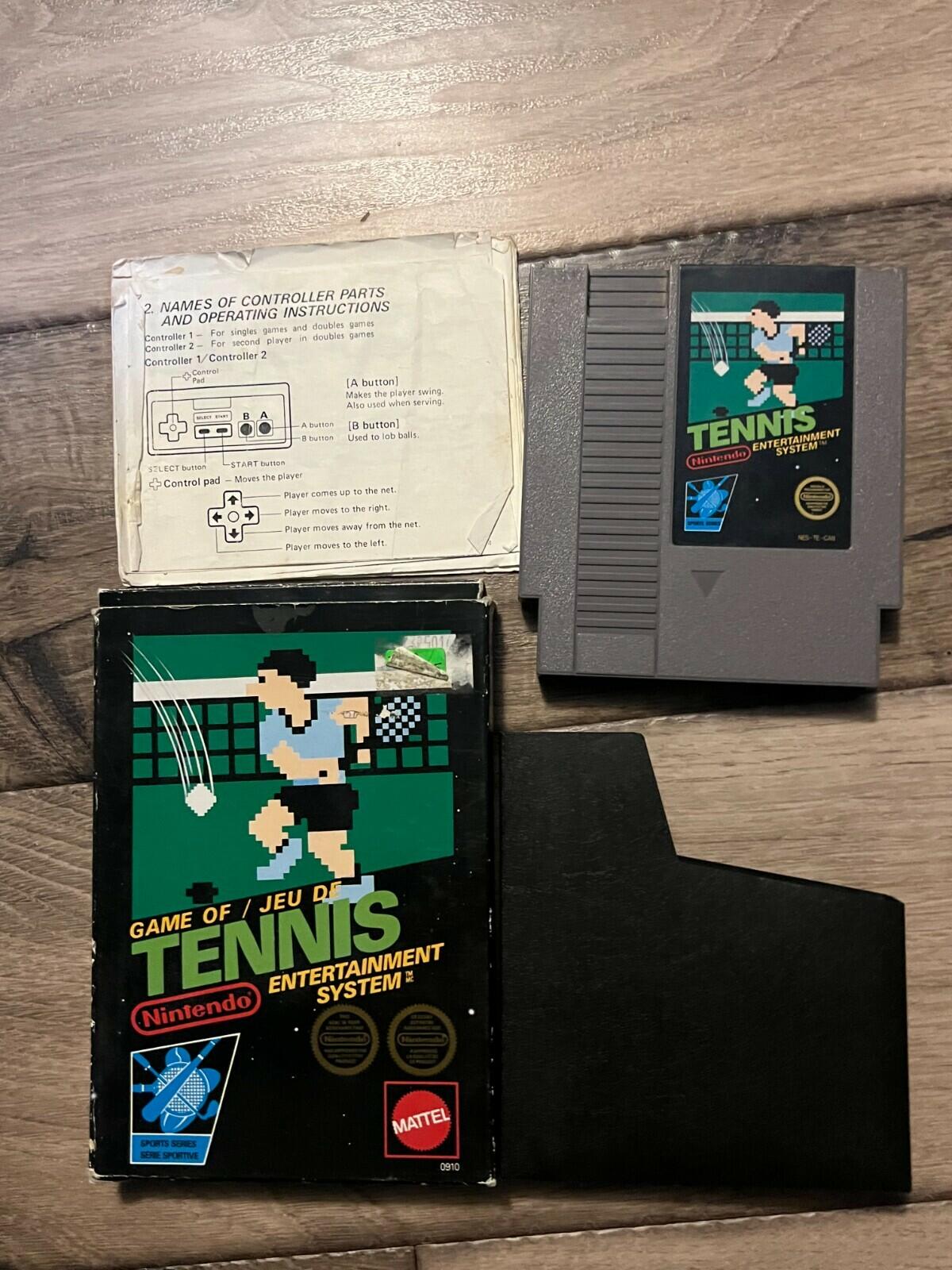 Tennis (Nintendo Entertainment System, 1985) CIB DAMAGED MANUAL THREE SCREW