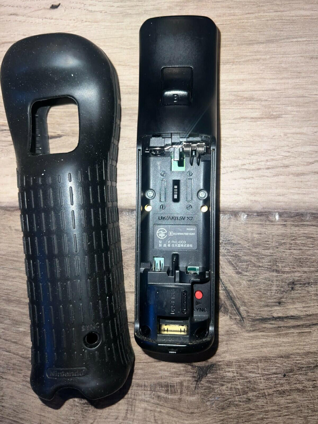 Black Wii Remote Controller With Sleeve Cover No Wristband