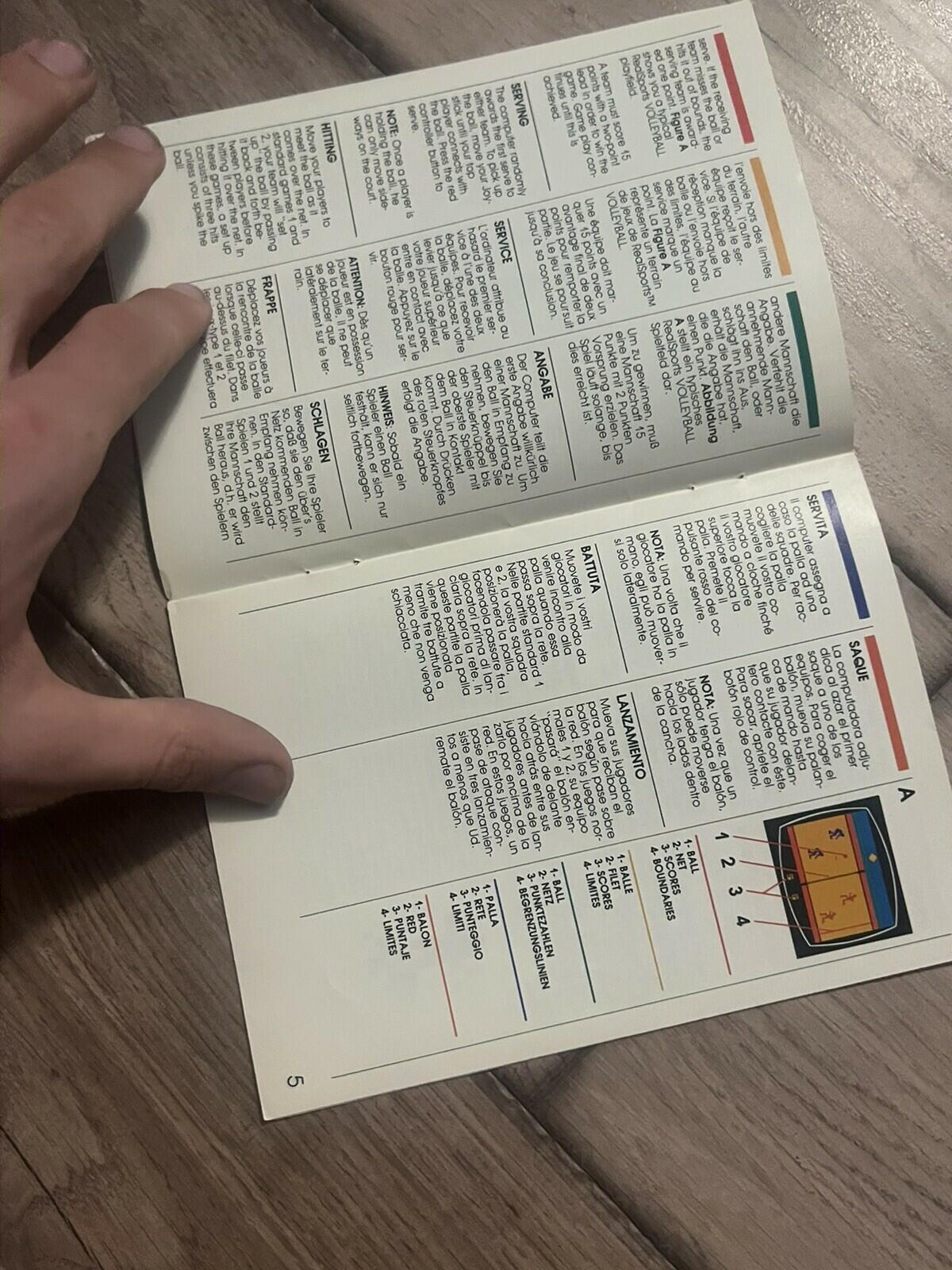 RealSports Volleyball (Atari 2600, 1982) MANUAL ONLY