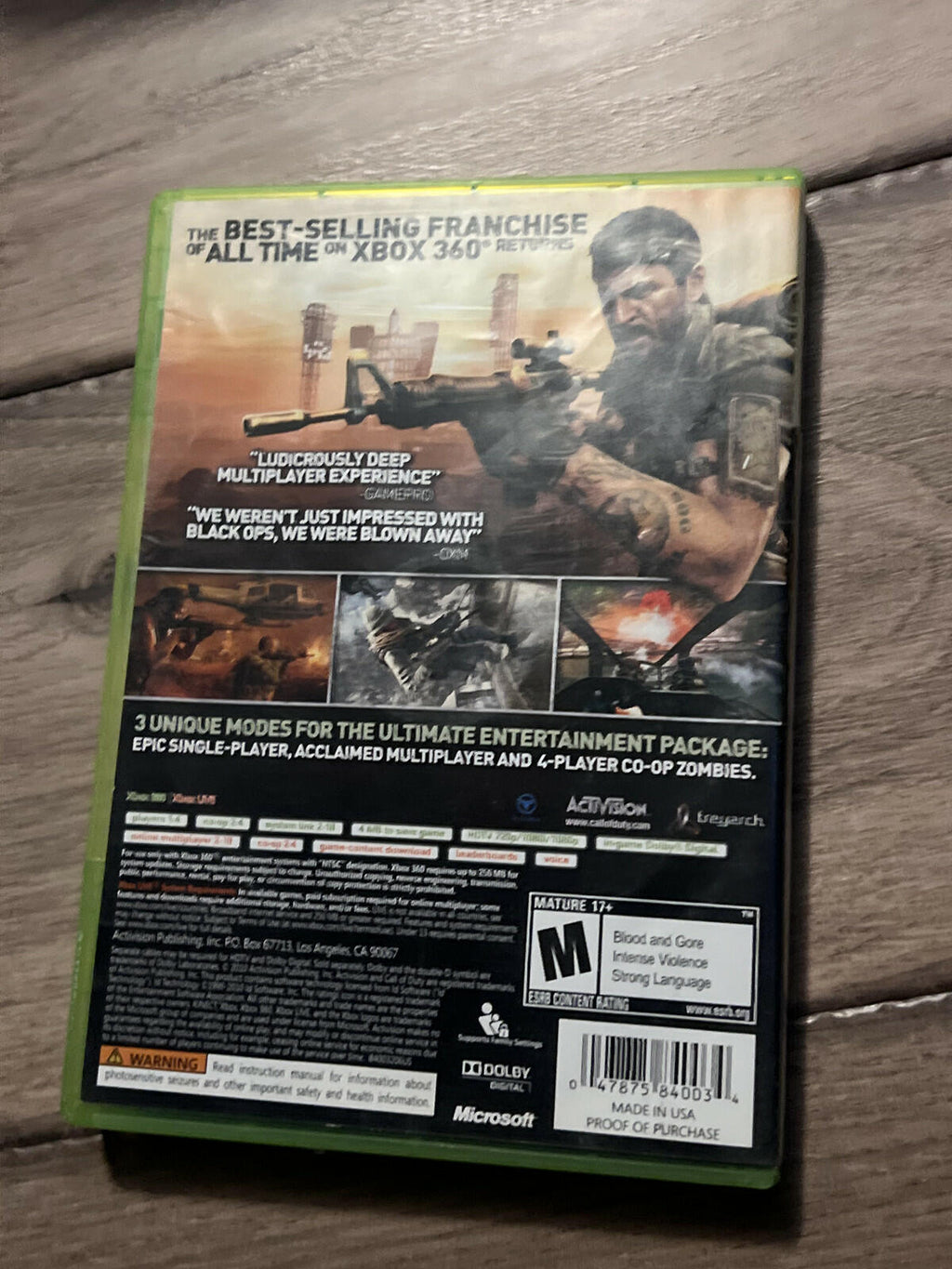 Call of Duty Black Ops (Microsoft Xbox 360, 2010) CIB COMPLETE