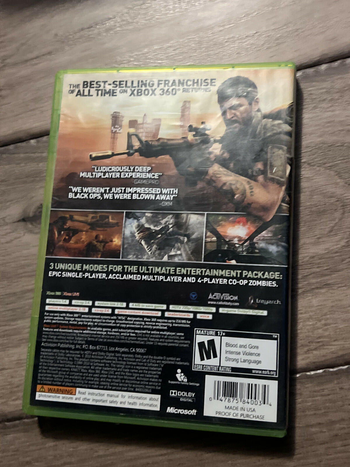 Call of Duty Black Ops (Microsoft Xbox 360, 2010) CIB COMPLETE
