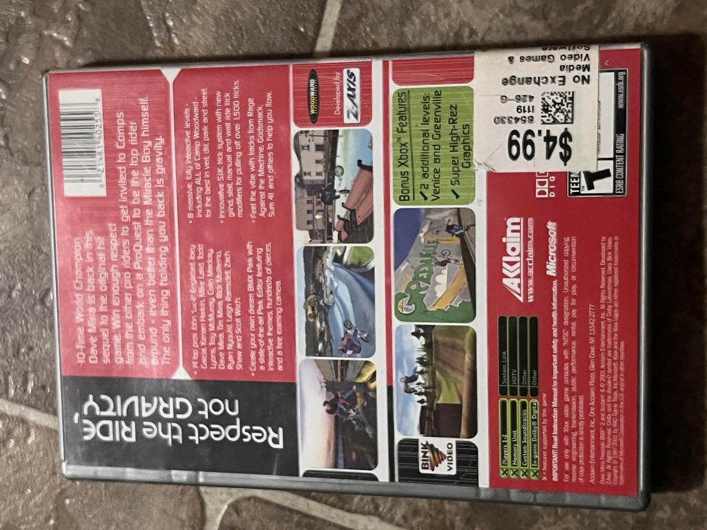 Dave Mirra Freestyle BMX 2: Platinum Hits (Microsoft Xbox, 2001) CIB COMPLETE