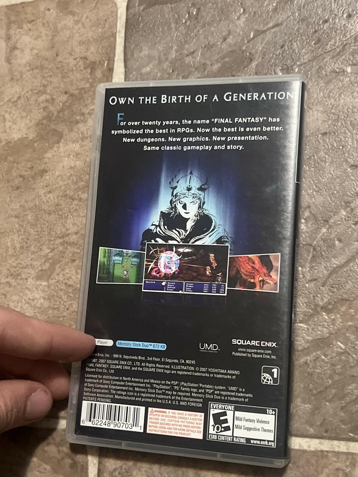 Final Fantasy (Sony PSP Playstation Portable, 2007) CIB COMPLETE