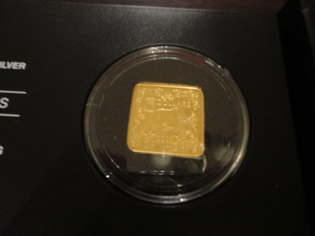 2006 Canada $3 Gold Plated Square Sterling Silver Coin: The Beaver (COA+BOX)