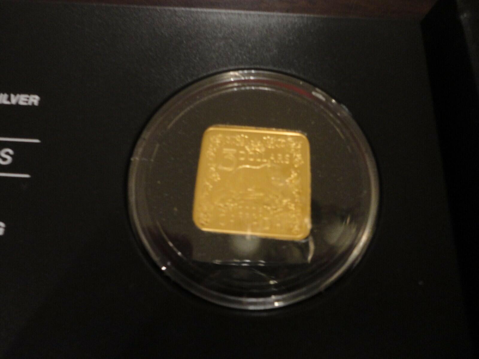 2006 Canada $3 Gold Plated Square Sterling Silver Coin: The Beaver (COA+BOX)