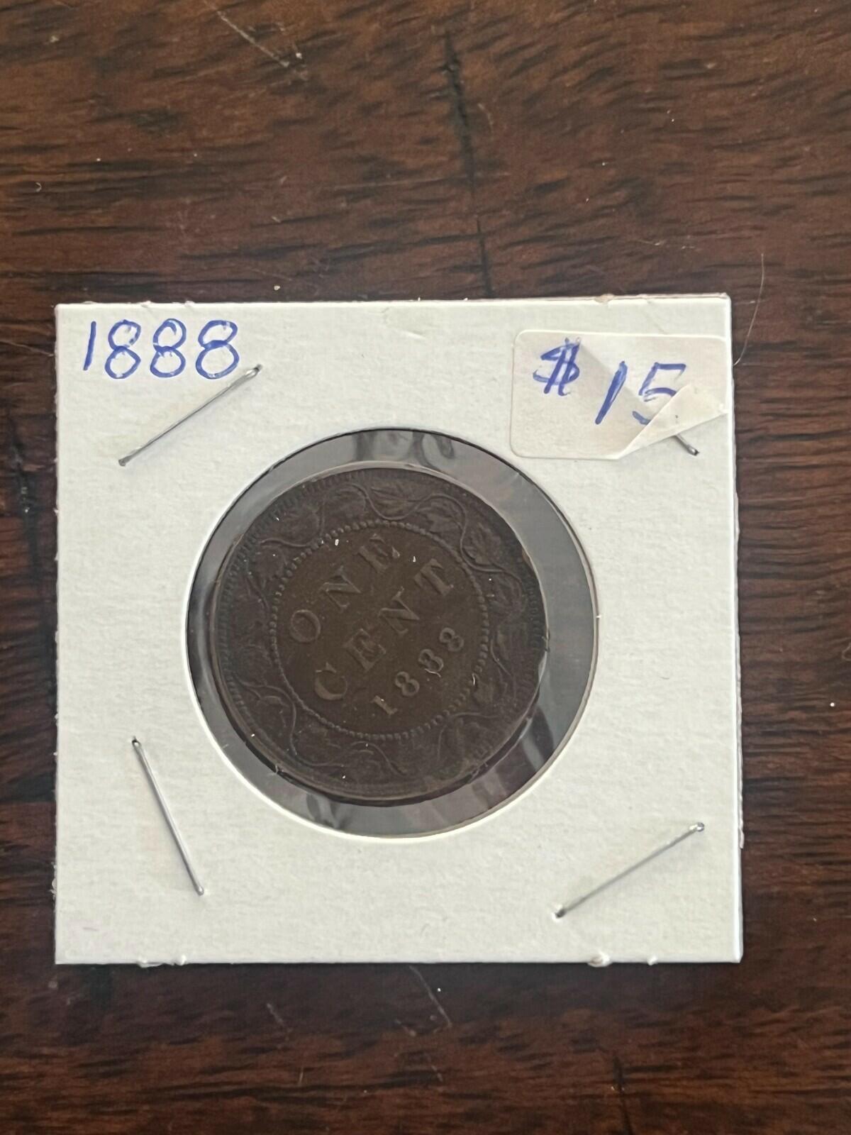 1888 Canada Large Cent Large Penny VF-20 Details