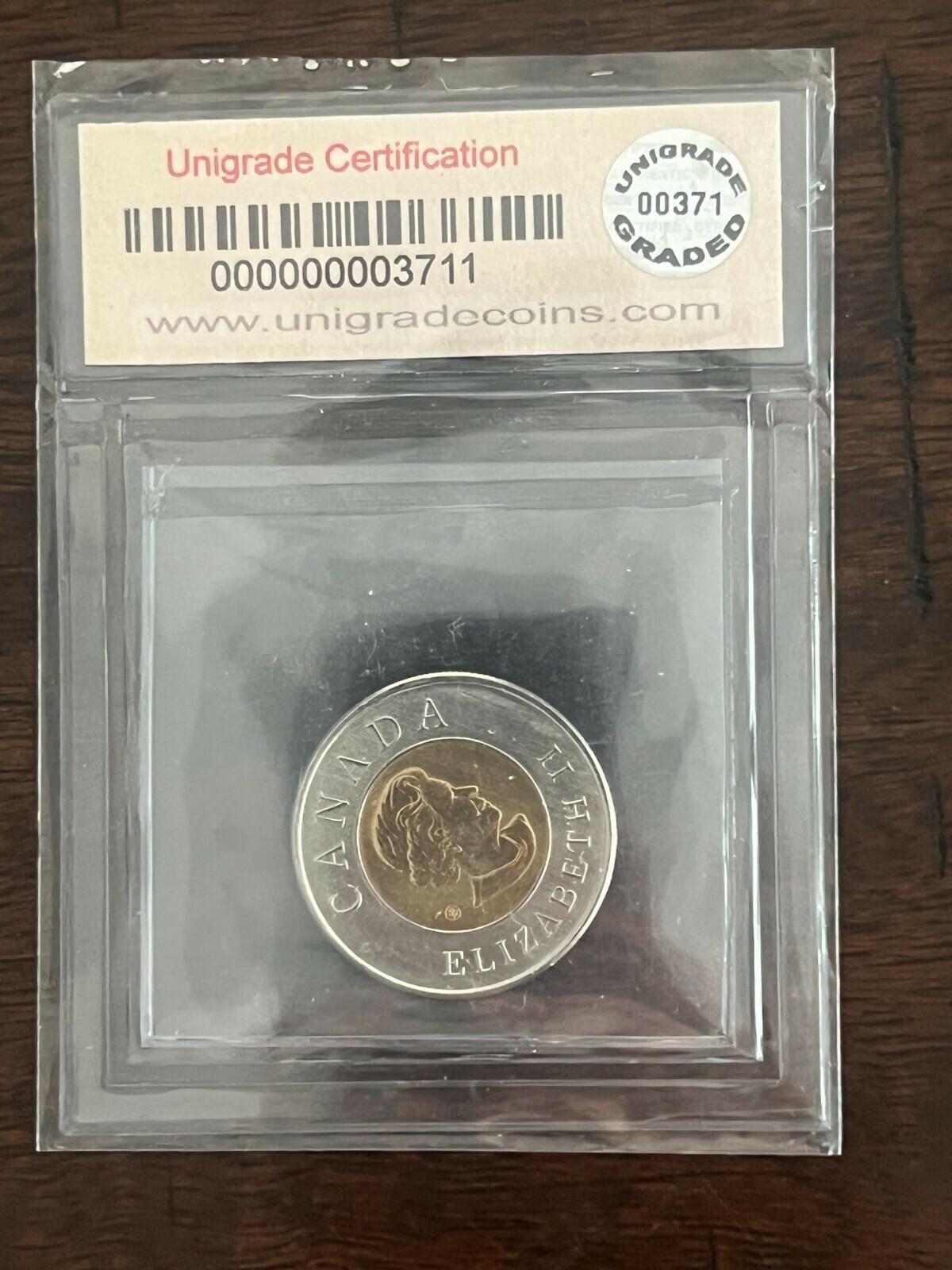 2008 Canada $2 Toonie Quebec City 400th Anniversary MS-64 Graded By Unigrade