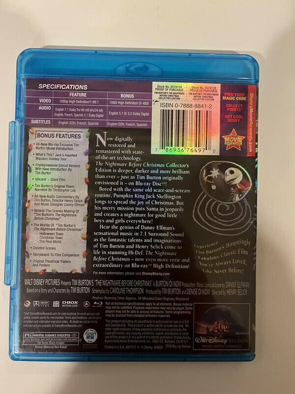 The Nightmare Before Christmas (Blu-ray, 2013) 2 Disc Collector's Edition