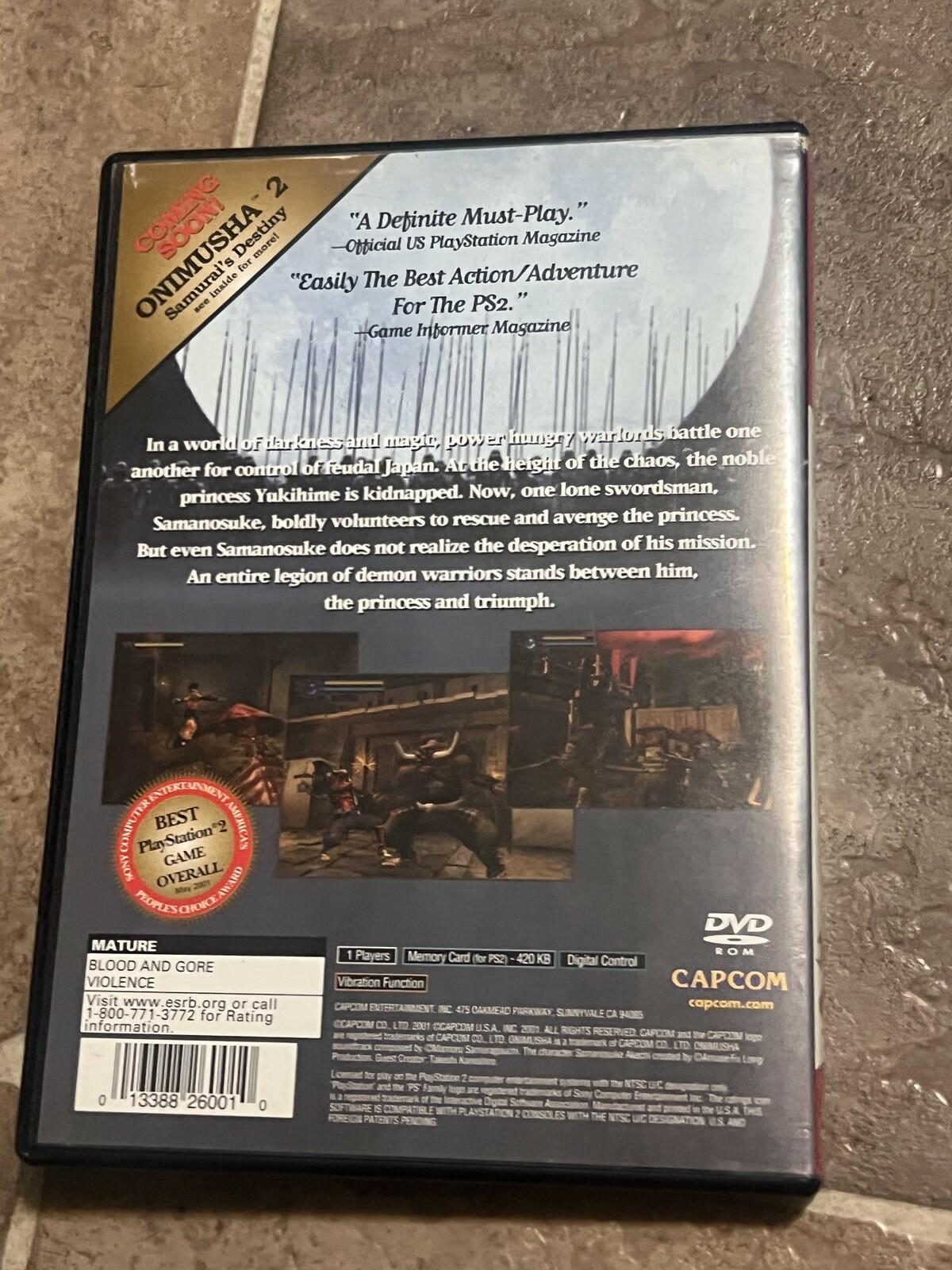 Onimusha Warlords: Greatest Hits (Sony Playstation 2 PS2, 2001) CIB COMPLETE