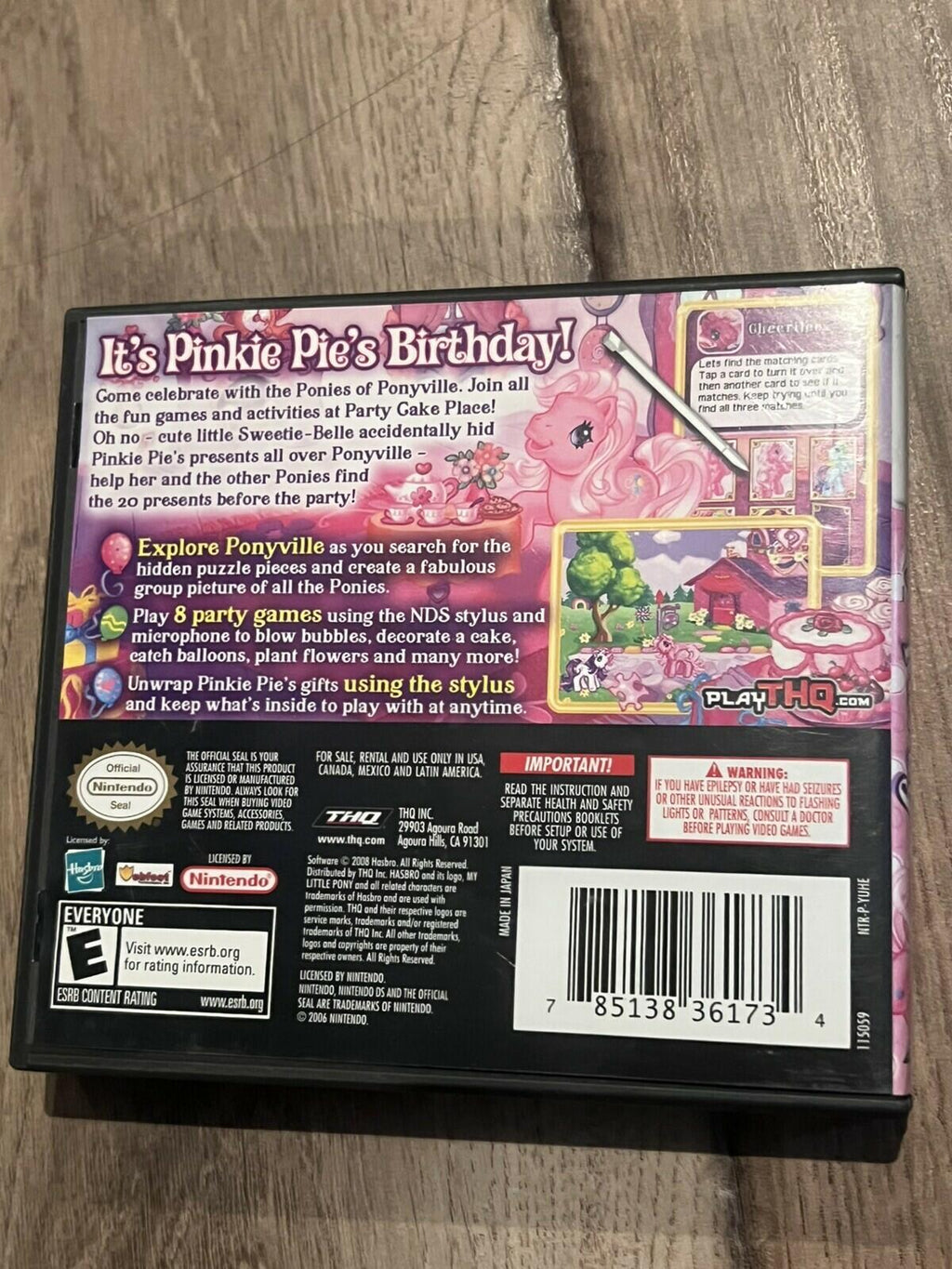 My Little Pony: Pinkie Pie's Party (Nintendo DS, 2008) CIB COMPLETE