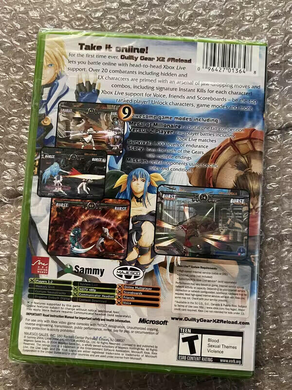 Guilty Gear X2: The Midnight Carnival #Reload (Microsoft Xbox, 2004) NEW SEALED