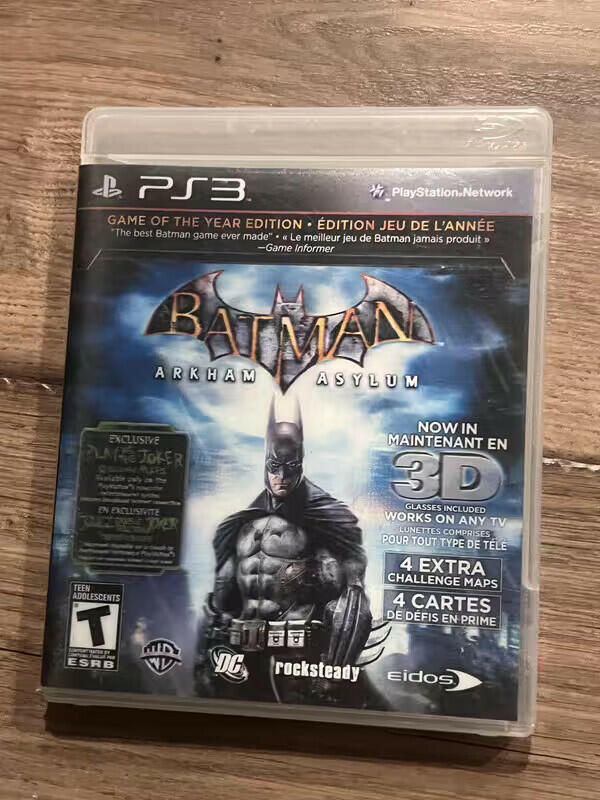 Batman: Arkham Asylum - Game of the Year (Sony Playstation 3, 2010) NO MANUAL