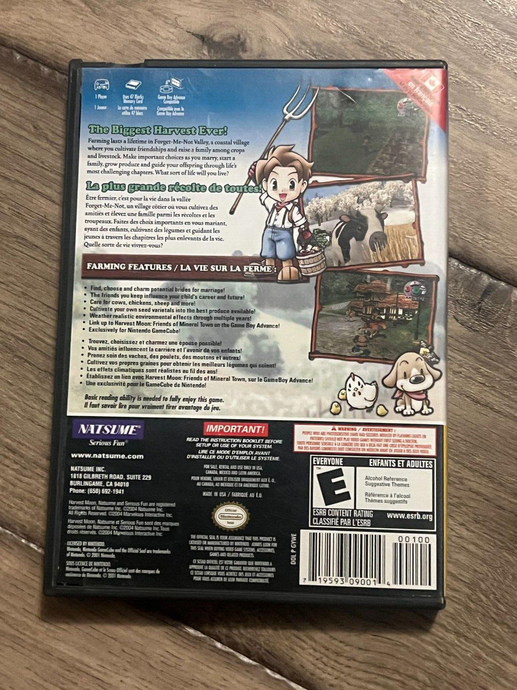 Harvest Moon: A Wonderful Life (Nintendo GameCube, 2004) BOX ONLY NO MANUAL