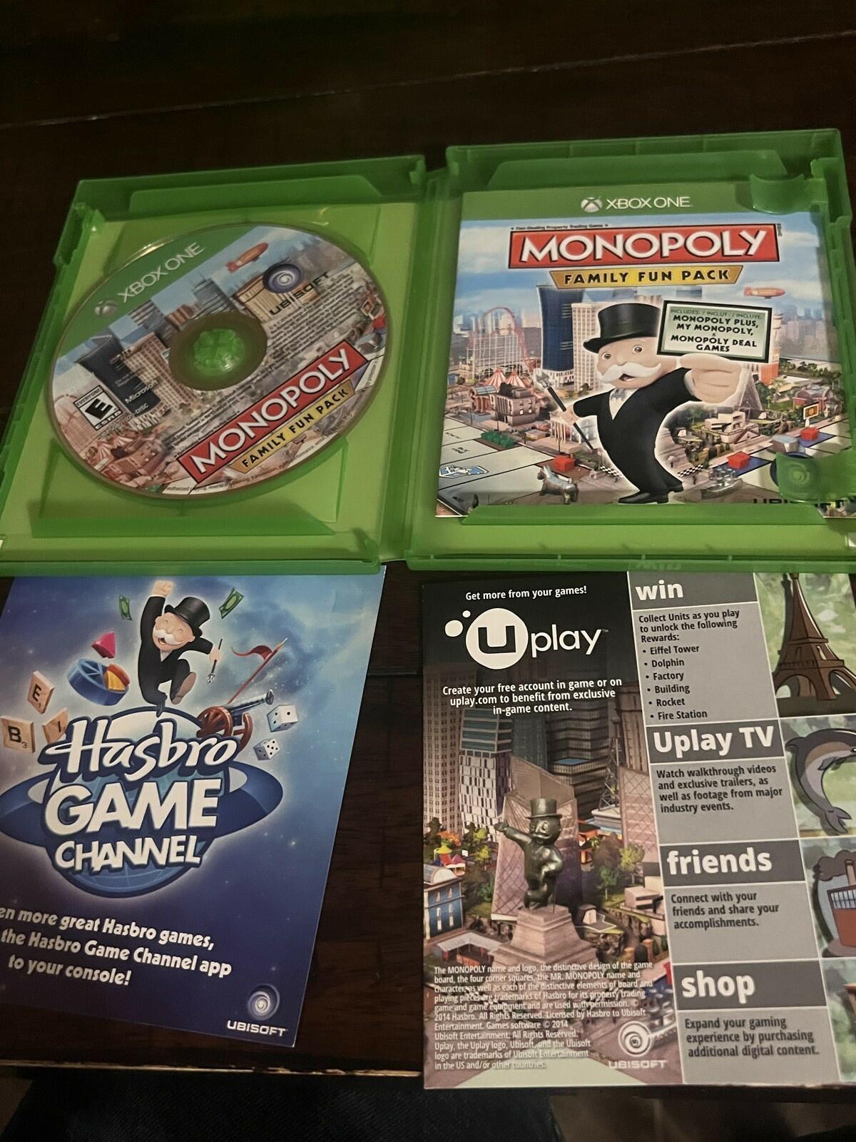 Monopoly Family Fun Pack (Microsoft Xbox One, 2014) CIB COMPLETE