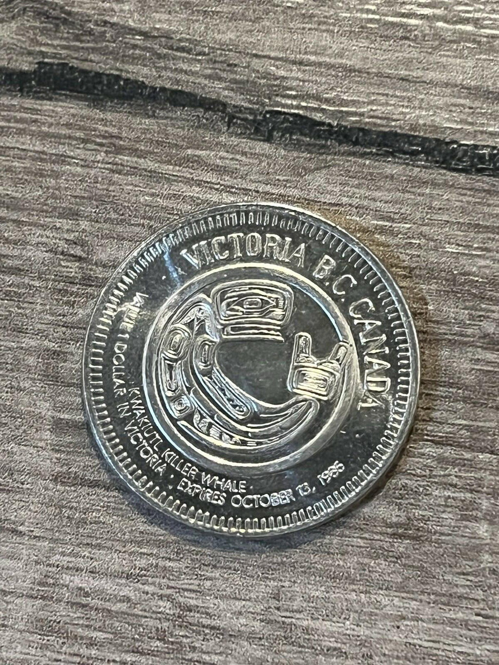 Victoria, B.C 1986 $1 Souvenir Dollar Killer Whale