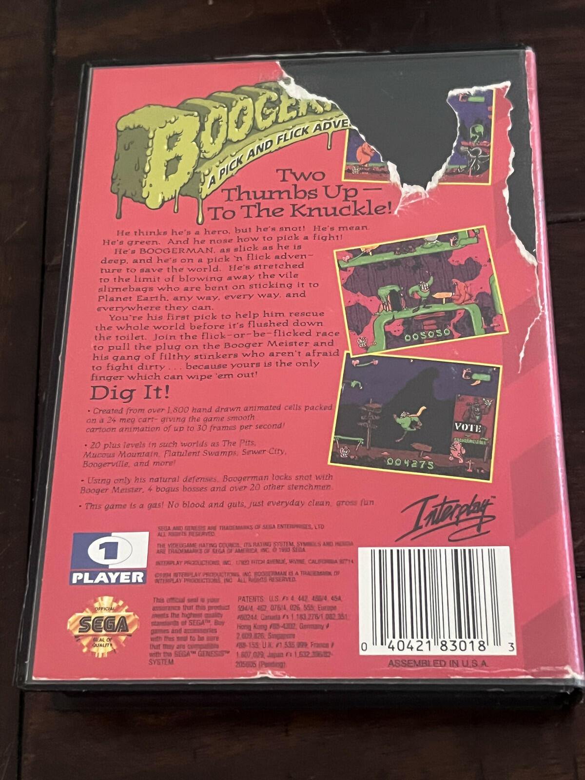 Boogerman A Pick and Flick Adventure (Sega Genesis, 1994) CIB COMPLETE IN BOX