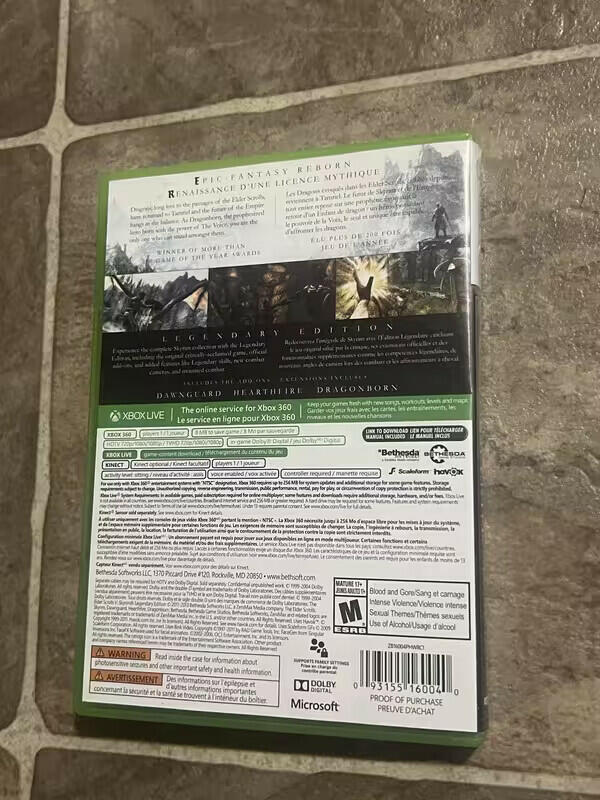 Elder Scrolls V: Skyrim Legendary Edition (Microsoft Xbox 360, 2013) CIB 2 DISCS