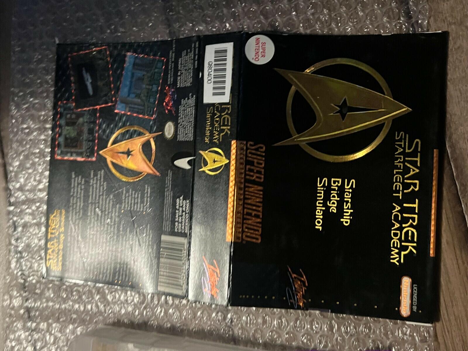 Star Trek: Starfleet Academy (SNES, 1994) RENTAL BOX CIB WITH MANUAL