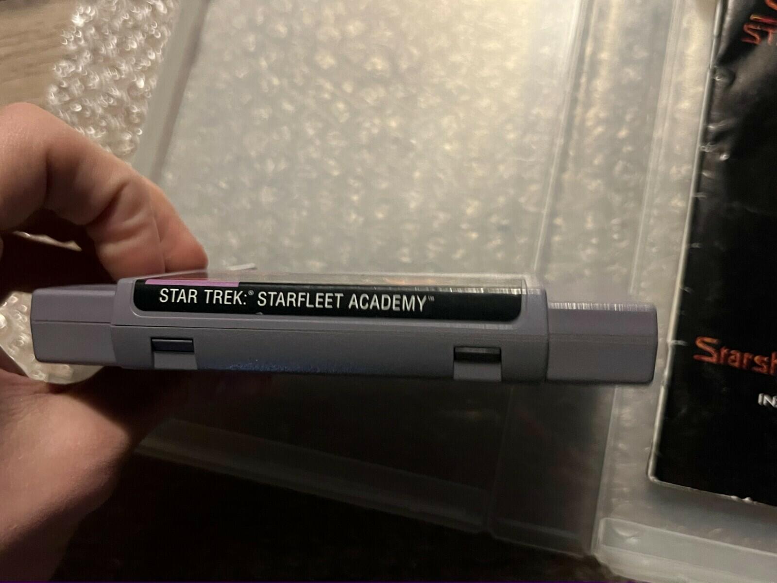 Star Trek: Starfleet Academy (SNES, 1994) RENTAL BOX CIB WITH MANUAL