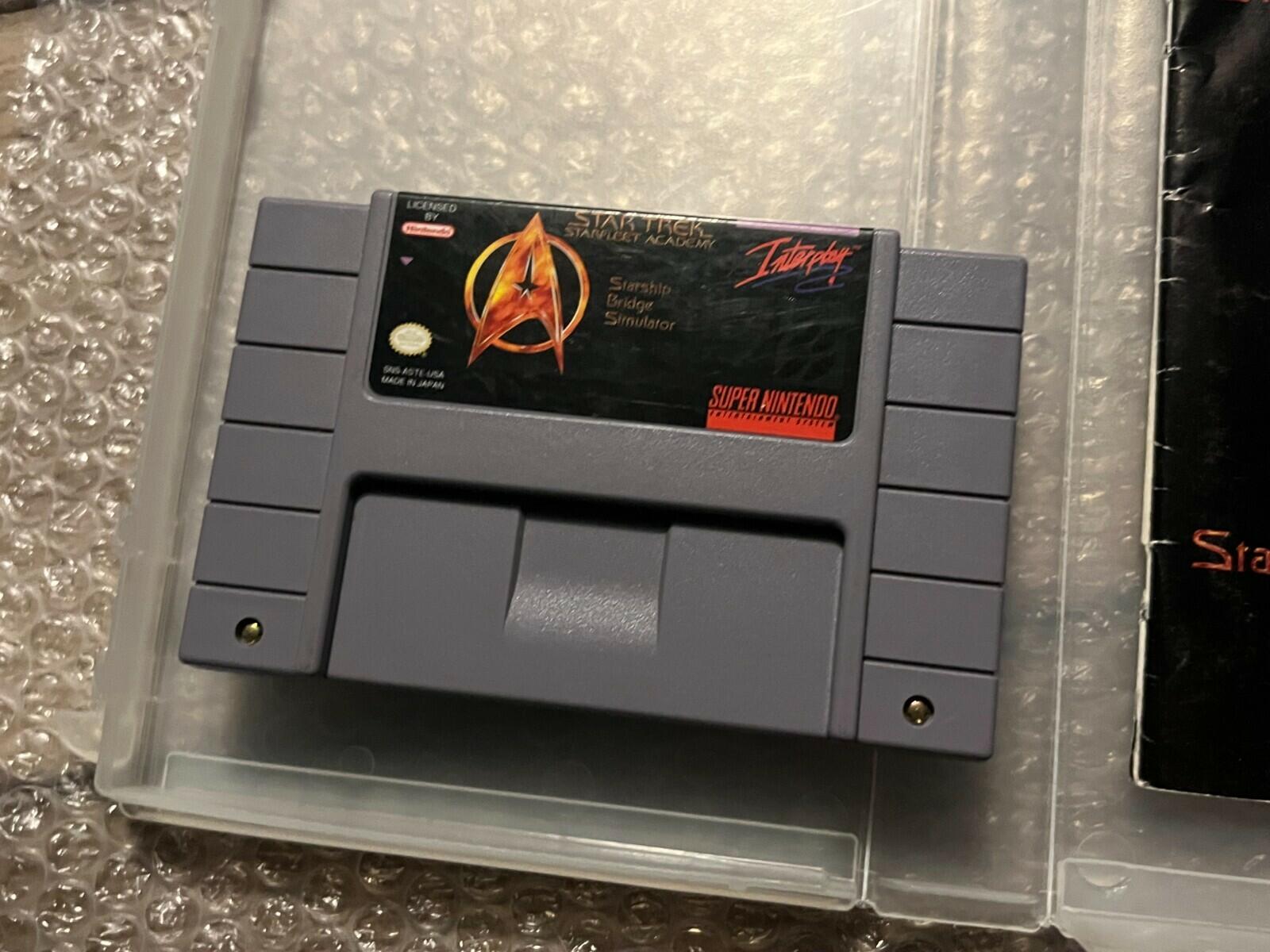 Star Trek: Starfleet Academy (SNES, 1994) RENTAL BOX CIB WITH MANUAL